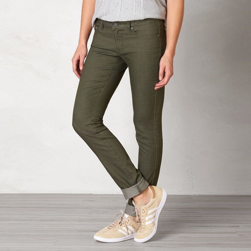 Prana Kara Jeans 2/26 Olive Green Organic Cotton Stretch Slim Fit Pants